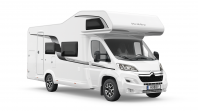 Das weie TC-Family Wohnmobil vor einen weien Hintergrund